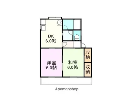メゾンフェリス金池I(2DK/2階)の間取り写真