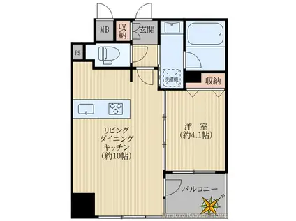 シーアイマンション根津弥生坂(1LDK/2階)の間取り写真