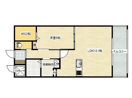 エネピア西白島(1LDK/2階)の間取り写真