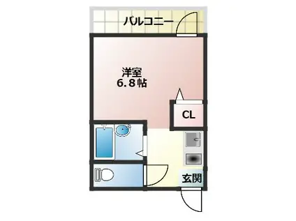 ノーブルハイム樽屋町(1K/2階)の間取り写真