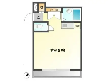 市川ビル(ワンルーム/3階)の間取り写真