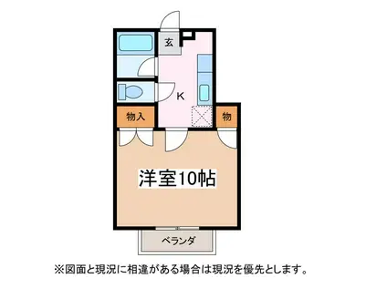 CASAマサキB(1K/1階)の間取り写真