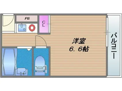 デッセ森ノ宮(ワンルーム/3階)の間取り写真