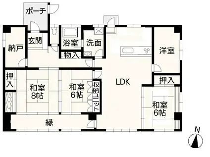 中島ハウス(4LDK/1階)の間取り写真
