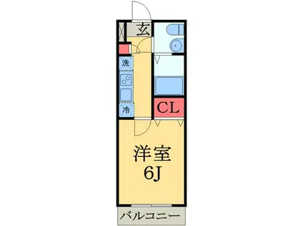 グラーツィア都賀(1K/2階)の間取り写真