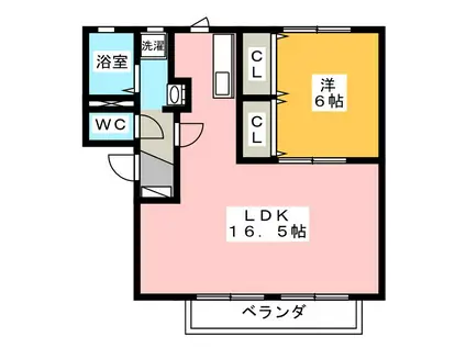 FORES SUN(1LDK/2階)の間取り写真