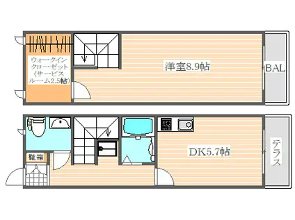 CASAJR箱崎Ⅱ(1SDK/1階)の間取り写真