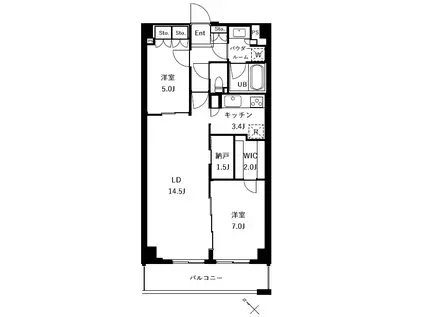 ザ・ケンジントン・レジデンスときわ台(2LDK/2階)の間取り写真
