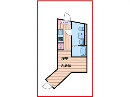 町屋プライムコート(ワンルーム/1階)の間取り写真