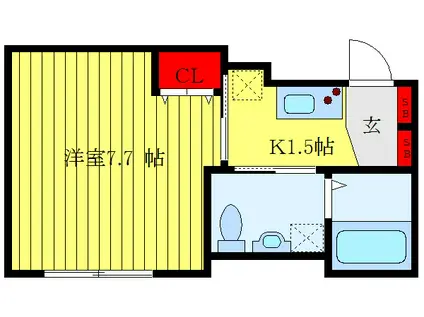 NOZOMIO赤羽(1K/1階)の間取り写真