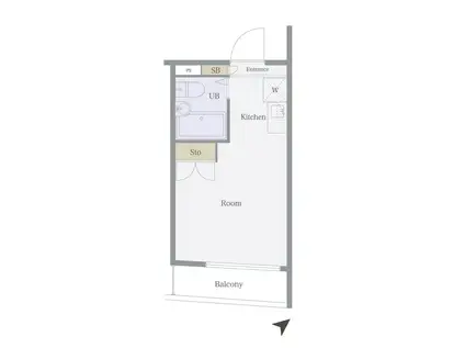 ビアメゾン三井PART22(ワンルーム/4階)の間取り写真