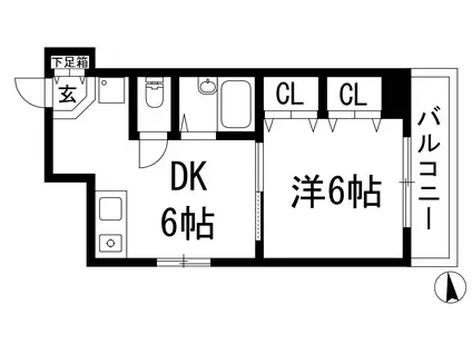 メゾン・ド・プレジュール(1DK/2階)の間取り写真