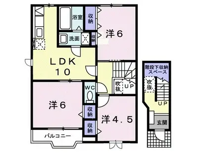 フォンテーヌ I(3LDK/2階)の間取り写真