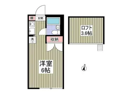 サニ-サイド三田南 A(ワンルーム/1階)の間取り写真