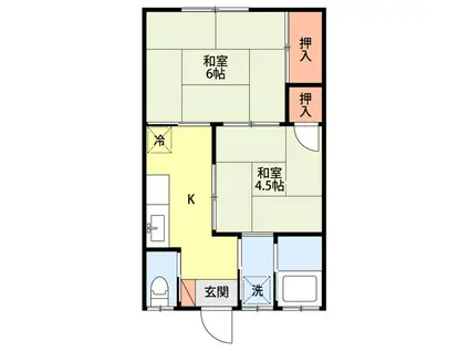 メゾン清和(2K/2階)の間取り写真