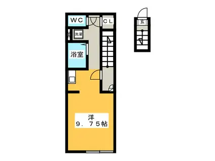 ルミエール美園(ワンルーム/2階)の間取り写真