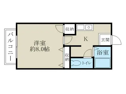 コーポ秀和A(1K/1階)の間取り写真