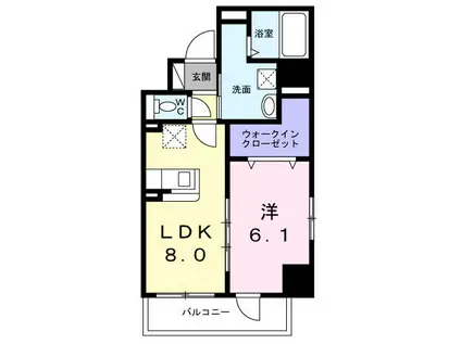 サニーレジデンス吉野II(1LDK/2階)の間取り写真