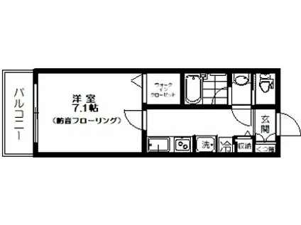 ランドステージM(1K/2階)の間取り写真