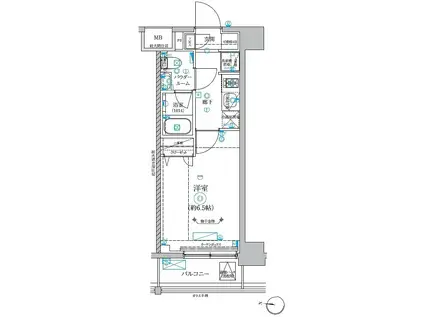 RELUXIA横濱東(1K/6階)の間取り写真