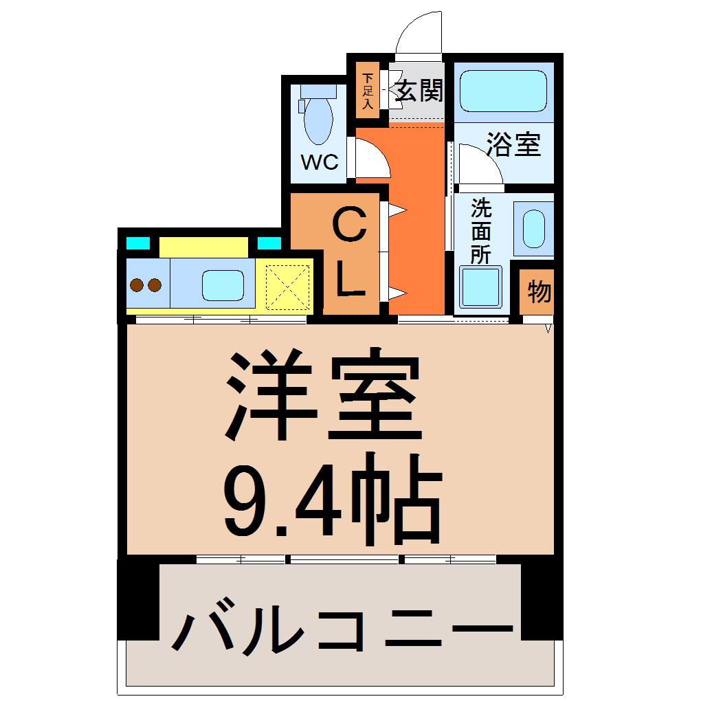 CASTELLO ASSO(ワンルーム/3階)の間取り写真