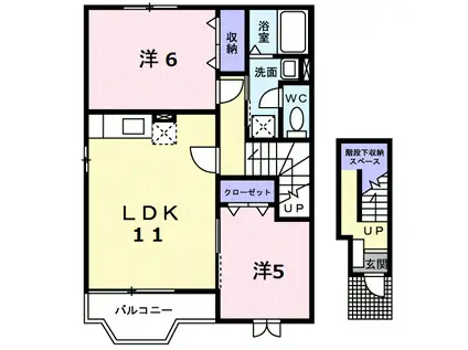 ドゥーロジュマン(2LDK/2階)の間取り写真
