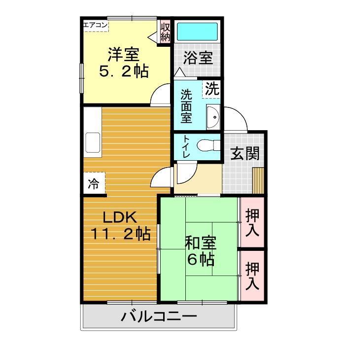 DIASS(2LDK/1階)の間取り写真