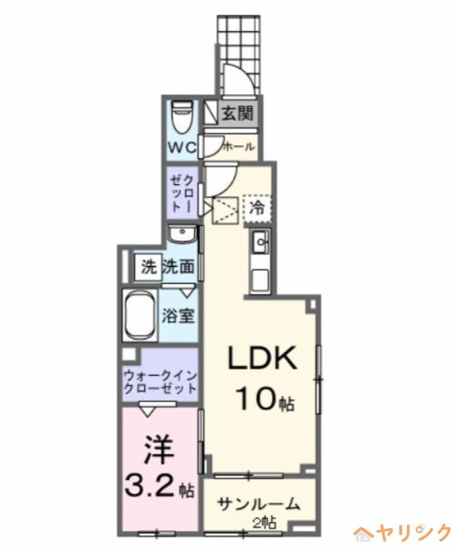 ヴィラ グレイスA(1LDK/1階)の間取り写真