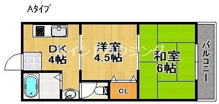 リアライズ北加賀屋(2DK/6階)の間取り写真