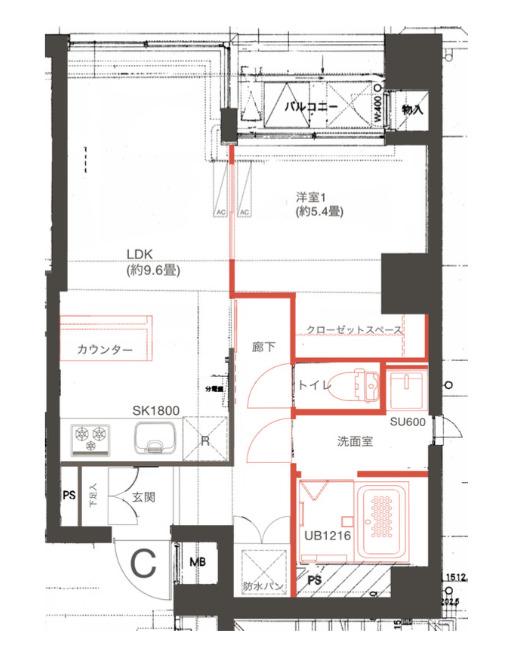 DELLCS永田町(1LDK/3階)の間取り写真
