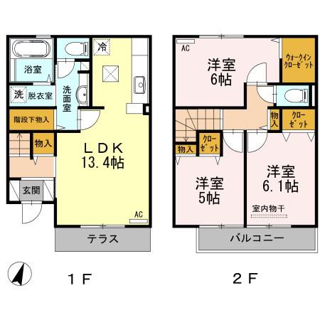 D-ROOM平和(3LDK/1階)の間取り写真