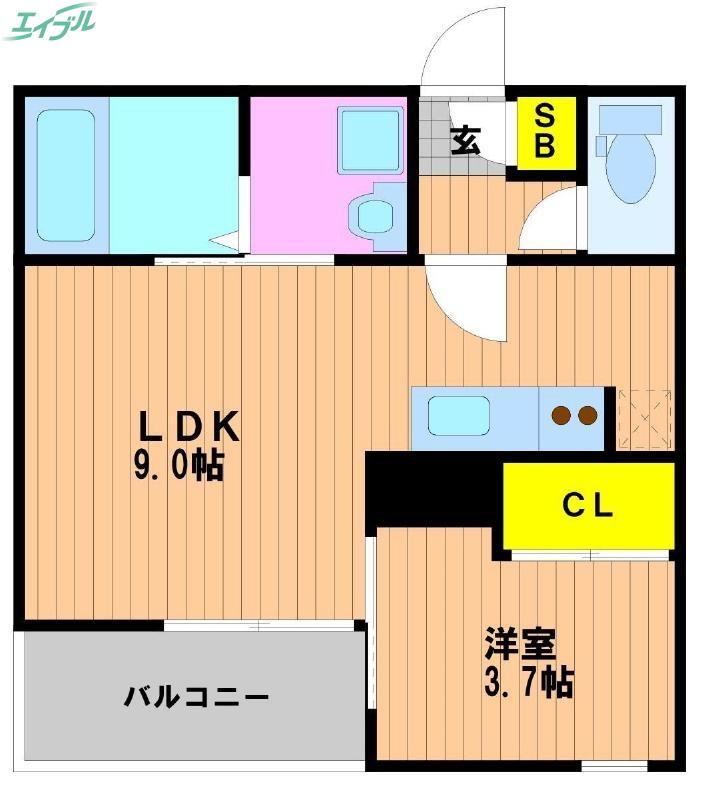 REGALEST PACE(1LDK/2階)の間取り写真