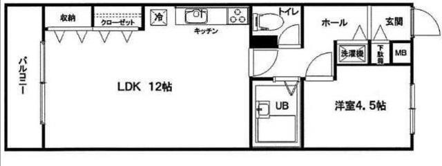 メープルコート中青木(1LDK/2階)の間取り写真