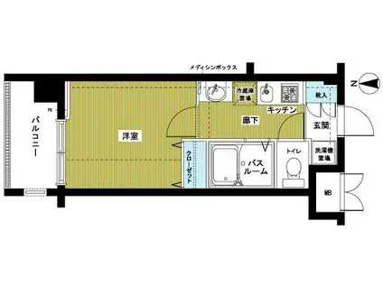 フェニックス池袋ノース(1K/3階)の間取り写真