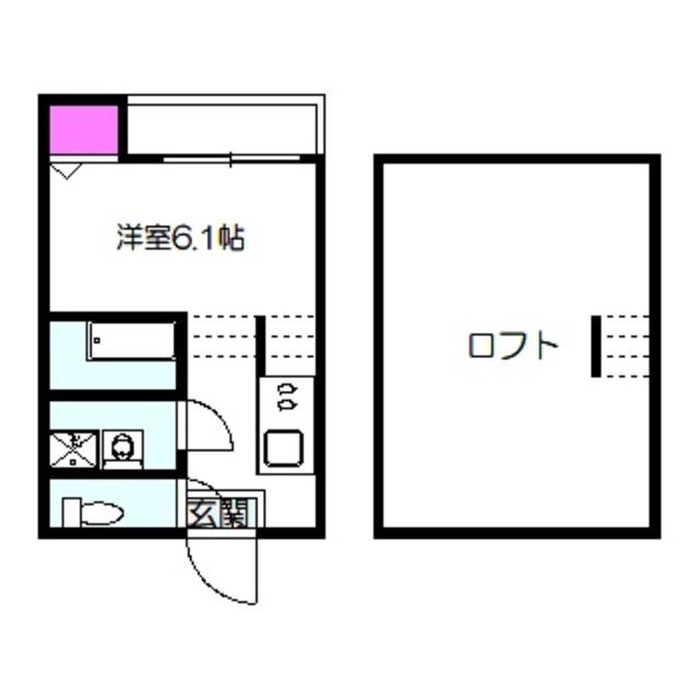 ハーモニーテラス墨江II(1K/1階)の間取り写真