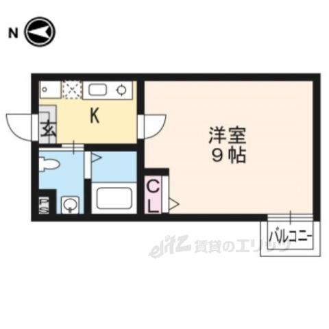 アークリード五条堀川(1K/2階)の間取り写真