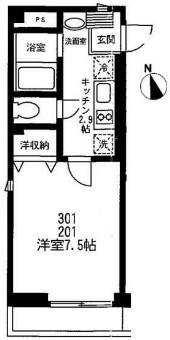 YS FLAT(1K/3階)の間取り写真