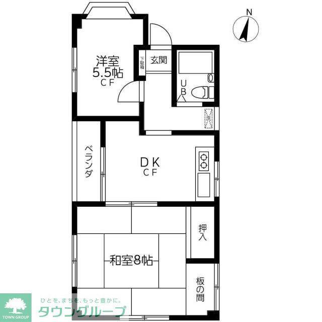 神田ビル(2DK/2階)の間取り写真