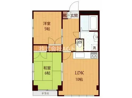 レナジア大宮(2LDK/1階)の間取り写真