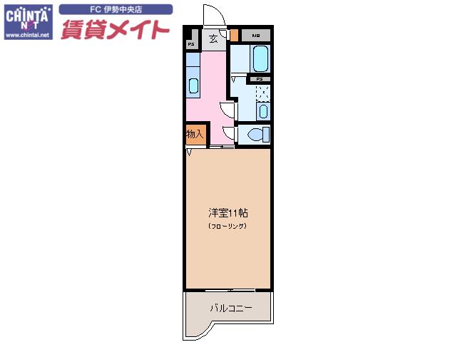 メゾンブローニュ10号棟(1K/3階)の間取り写真