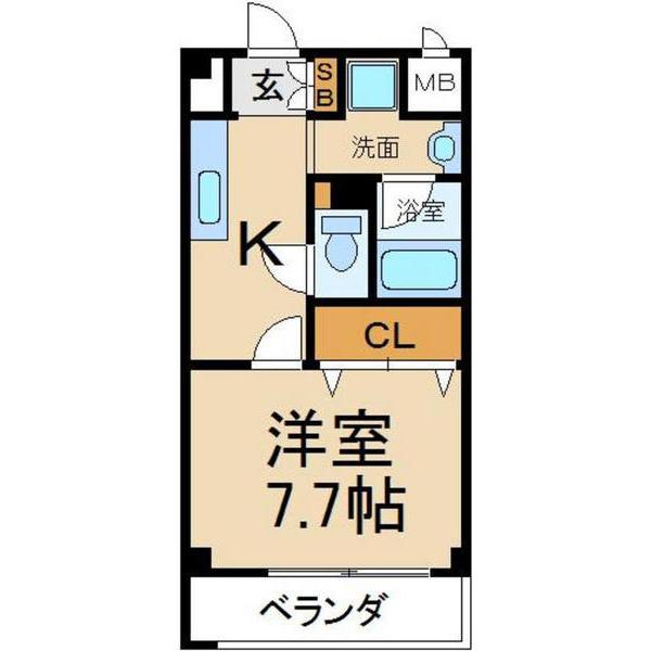 サンメルシー(1K/3階)の間取り写真
