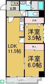 アーク上前津ビル(2LDK/6階)の間取り写真