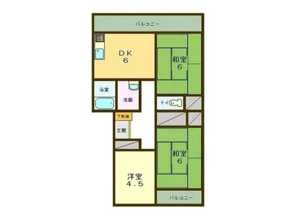 グランスィート沼津(3DK/1階)の間取り写真