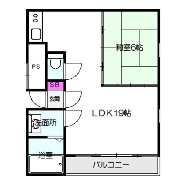 グローリア諏訪(1LDK/2階)の間取り写真