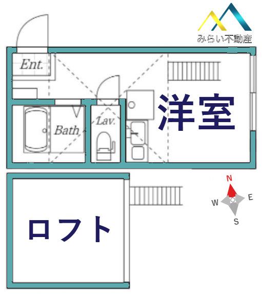 G・Aヒルズ山手IIB棟(ワンルーム/2階)の間取り写真