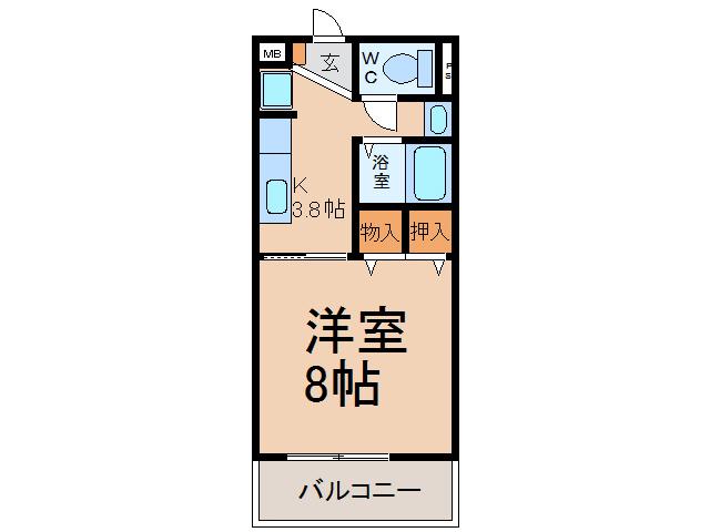 コーポラス北外山(1K/1階)の間取り写真