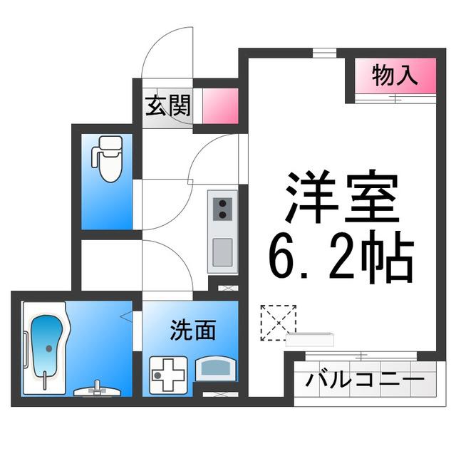 レオネクストサウスユーアイ(1K/1階)の間取り写真