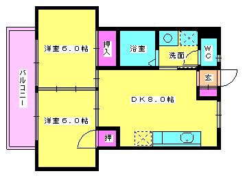 コスギIII(2DK/1階)の間取り写真