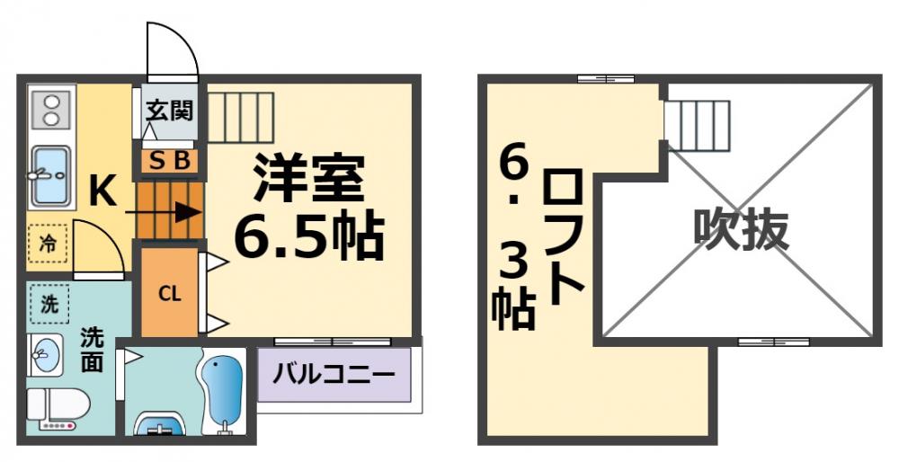 グランホーム(1K/1階)の間取り写真