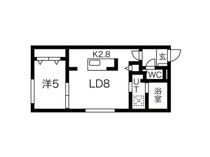 ブランシャール円山医大前(1LDK/3階)の間取り写真